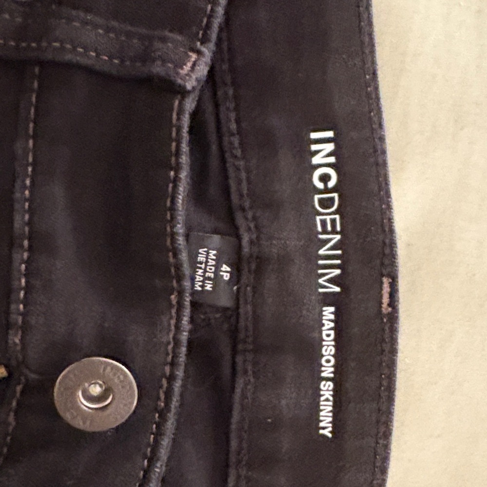 INC Denim Madison Skinny Black Jeans